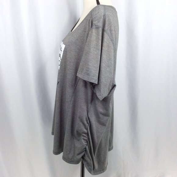 Terra & Sky Graphic Print Tee Womens Plus Size 3X 24W-26W Gray Short Sleeve - Picture 4 of 6